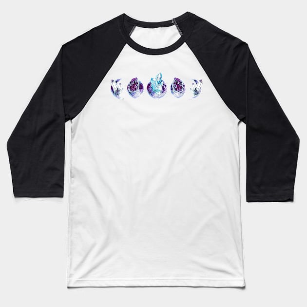 Crystal Moon Phase Baseball T-Shirt by RainbowStudios